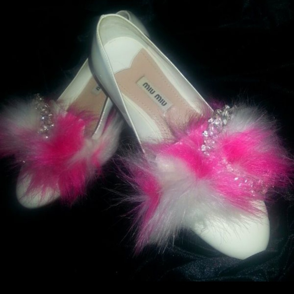 Miu Miu White Slippers Loafers